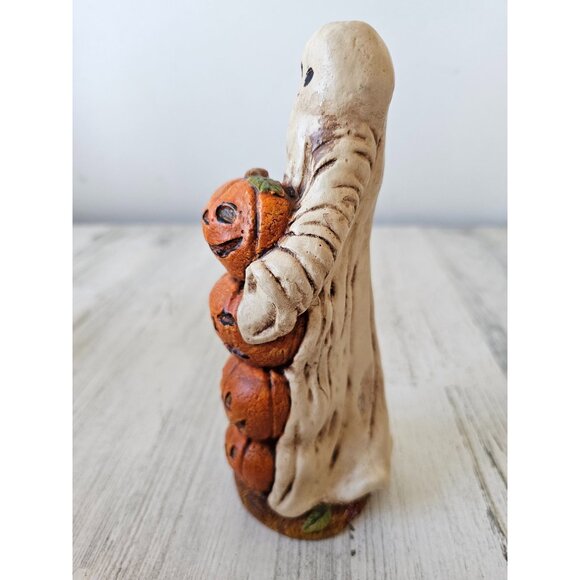 Wollet pumpkin ghost statue figurine shabby chic unique Halloween decor - Picture 2 of 7